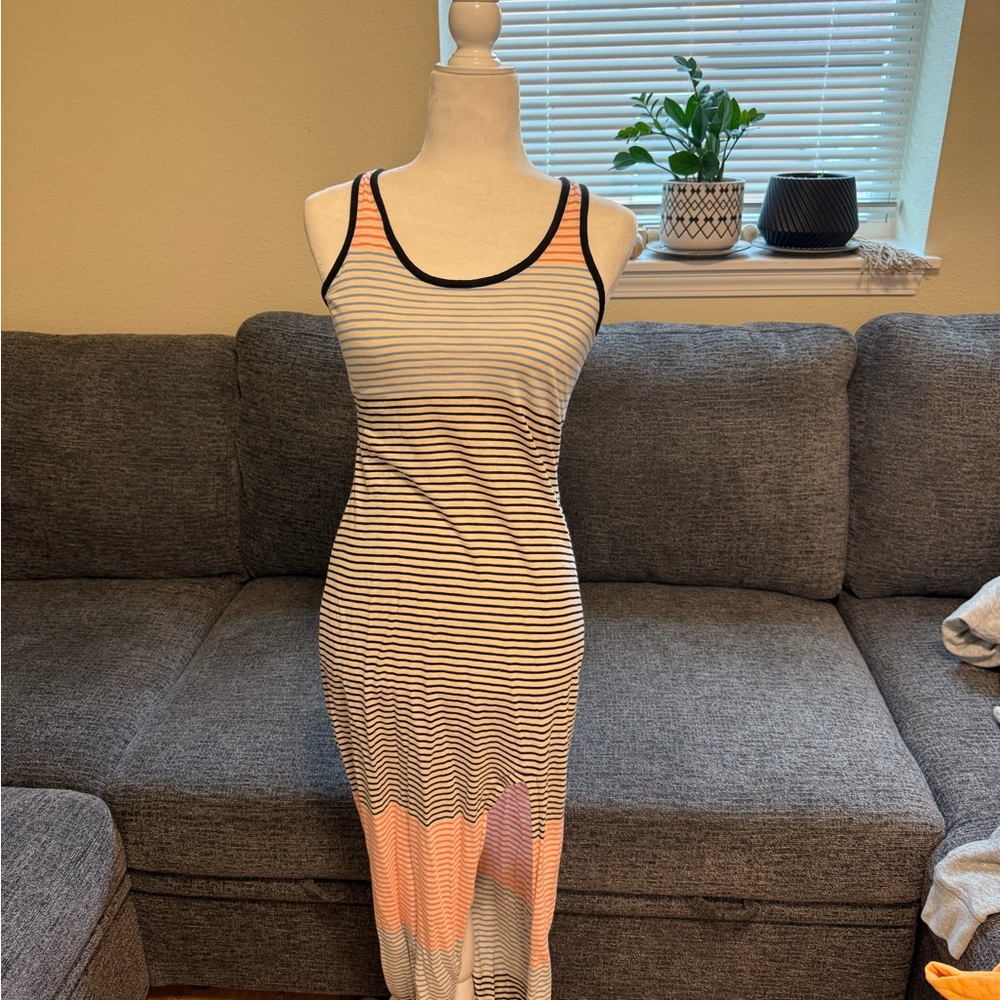 Striped Sleeveless Maxi Dress